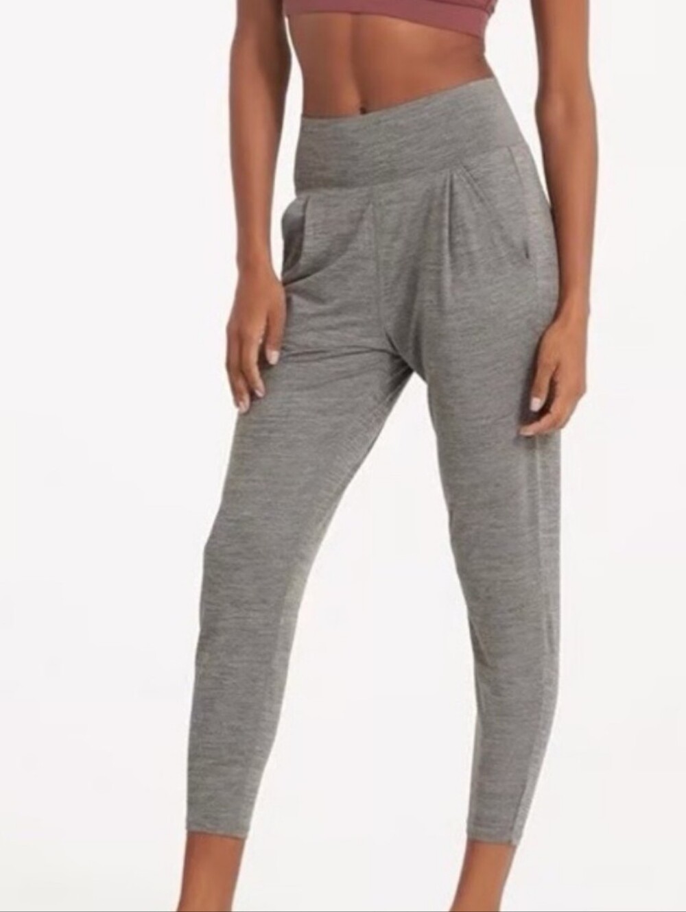 Vuori Lux At Ease High Rise Joggers In Heathered Grey